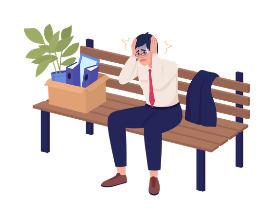 Employee stressed of dismissal  Illustration