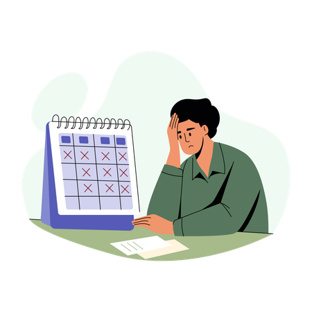 Employee stressed with Project deadline  Illustration