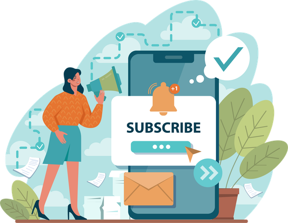 Employee subscribes to email notifications  Illustration