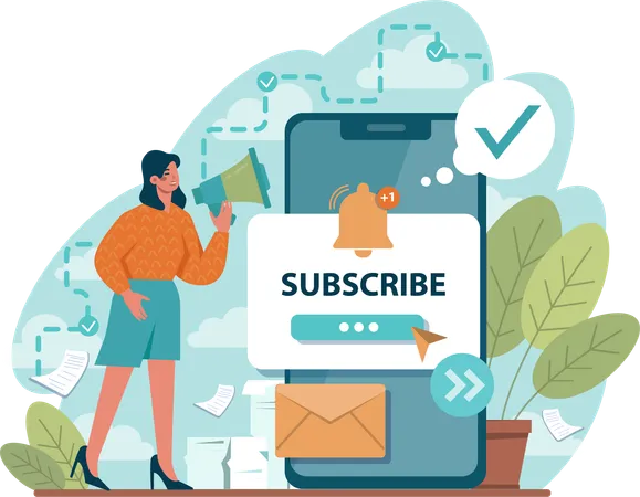 Employee subscribes to email notifications  Illustration