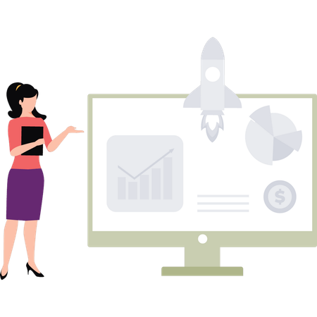 Employee successfully launches new product  Illustration