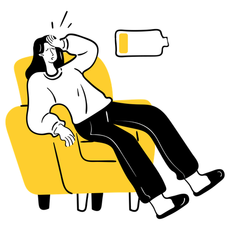 Employee suffers from Extreme Fatigue  Illustration