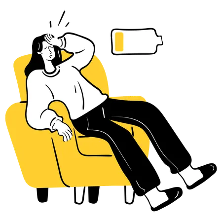 Employee suffers from Extreme Fatigue  Illustration