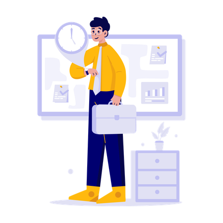 Employee takes Appointment reminder  Illustration