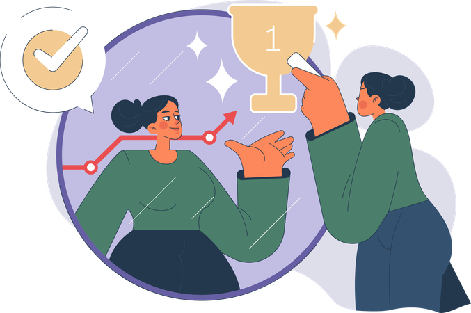 Employee targets for best employee award  Illustration