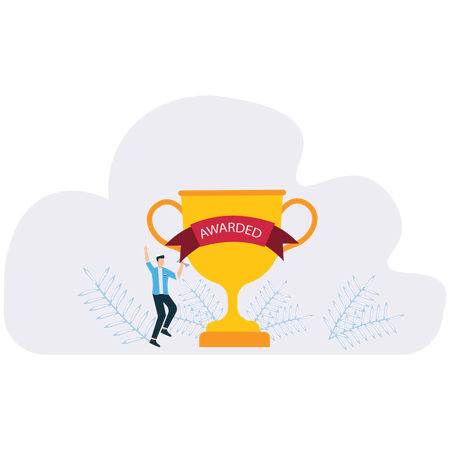 Employee targets Workplace Achievement Trophy  Illustration
