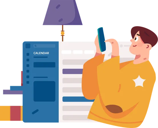 Employee tracking project status online  Illustration