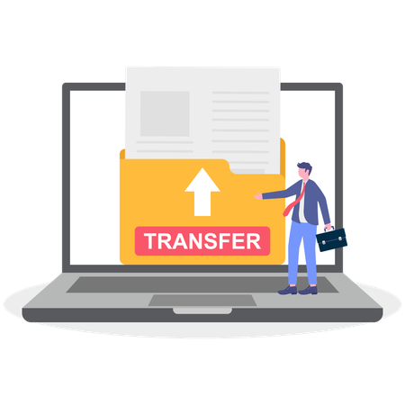 Employee transfers online data  Illustration