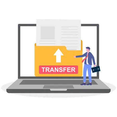 Employee transfers online data  Illustration