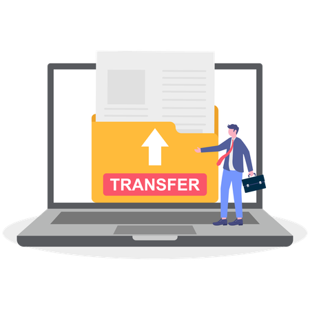 Employee transfers online data  Illustration