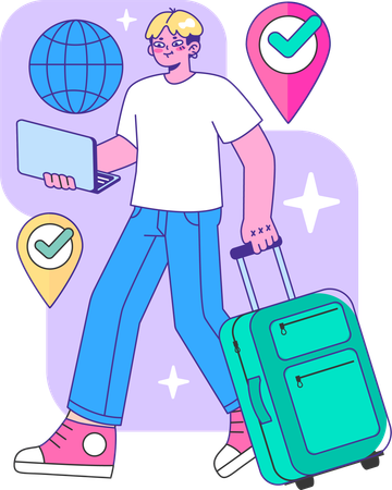 Employee travelling to business trip  Illustration