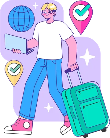 Employee travelling to business trip  Illustration