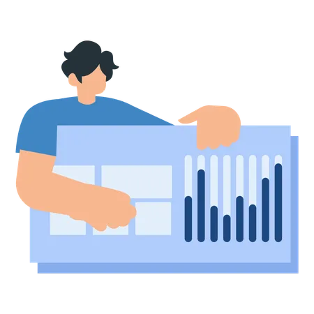 Employee Turning Number into Narratives  Illustration