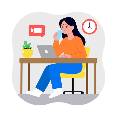 Employee under Deadline Pressure  Illustration