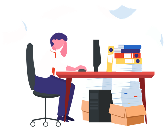 Employee under workload Illustration