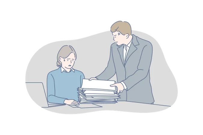 Employee under workload  Illustration