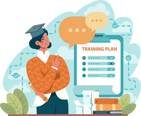 Employee undergoes business training  Illustration