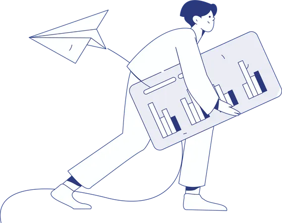 Employee uses cloud uploading feature  Illustration