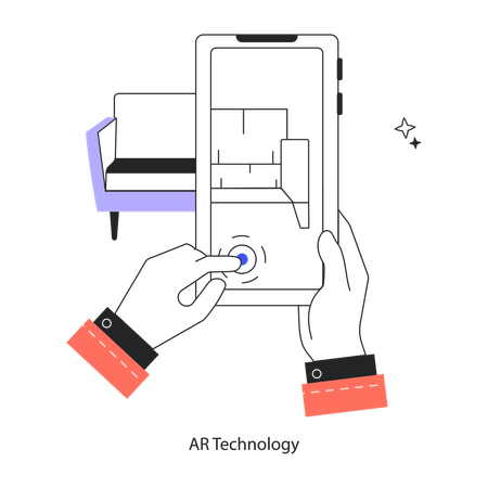 Employee Using Ar Technology In Business  Illustration
