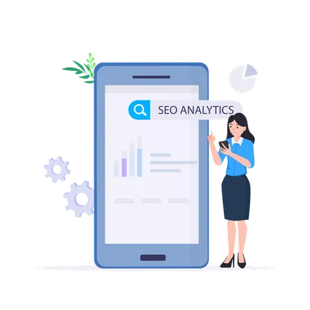 SEO Optimization Web Analytics And Seo Marketing Social Media Concept Illustration