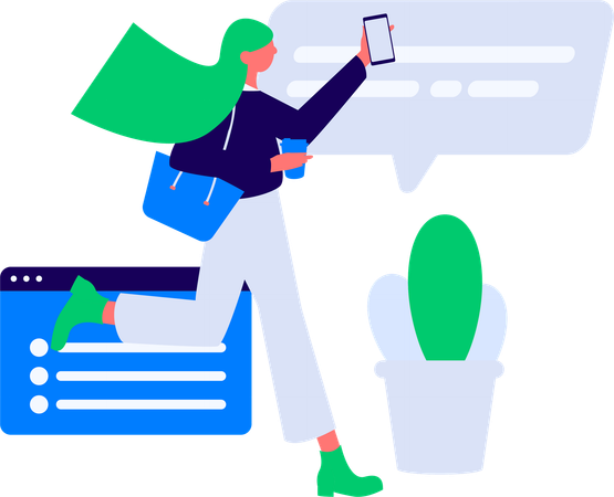 Employee viewing time in mobile  Illustration
