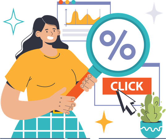 Employee views at web data analytics  Illustration