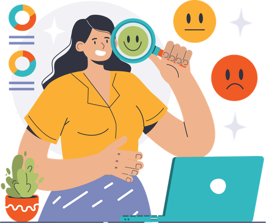 Employee views client's response  Illustration