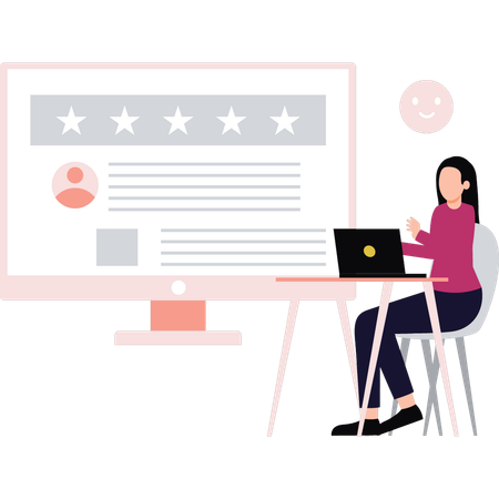 Employee views customer feedback  Illustration