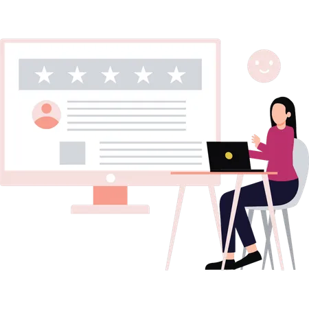 Employee views customer feedback  Illustration