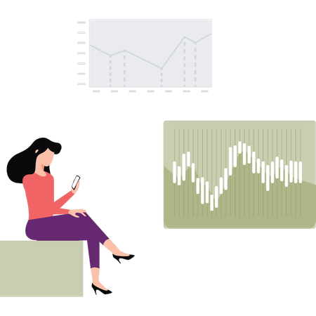 Employee views market ups and downs  Illustration