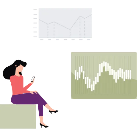 Employee views market ups and downs  Illustration