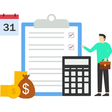 Payroll System Concept Company Income Calculation And Employee Wage Payment Calendar Payment Date Illustration
