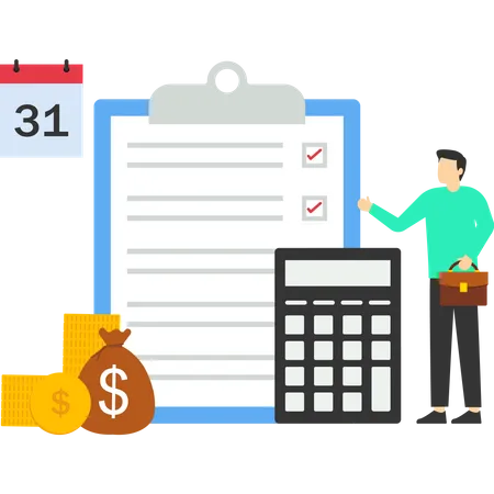 Employee wage payment calculation  Illustration