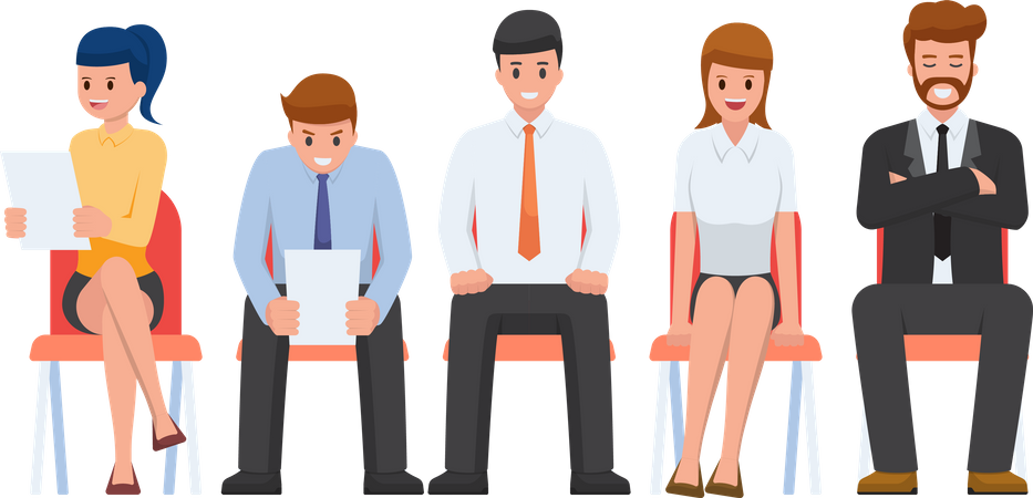 Employee waiting for interview  Illustration