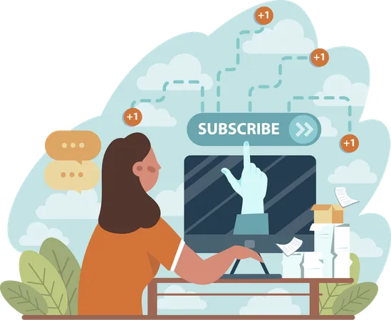 Employee wants to subscribe new mails  Illustration
