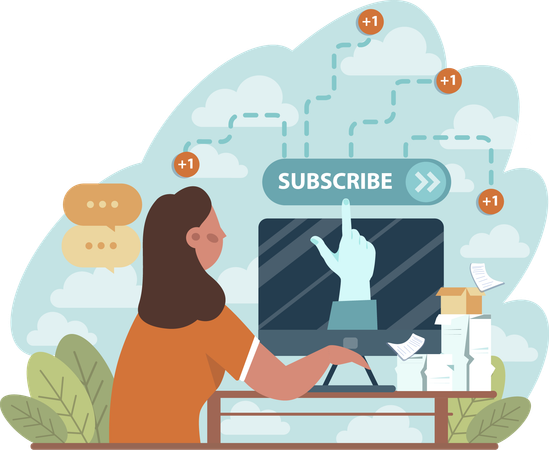 Employee wants to subscribe new mails  일러스트레이션