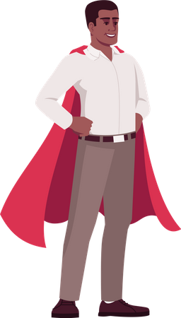 Employee Wearing Cape  Illustration