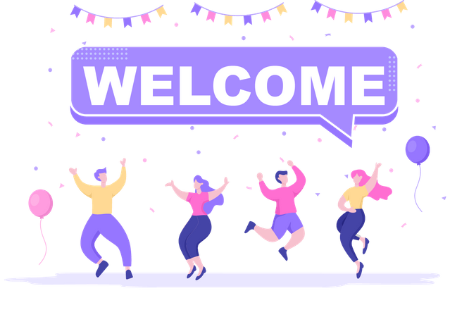 Employee welcome party Illustration