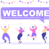 employee welcome party illustration svg