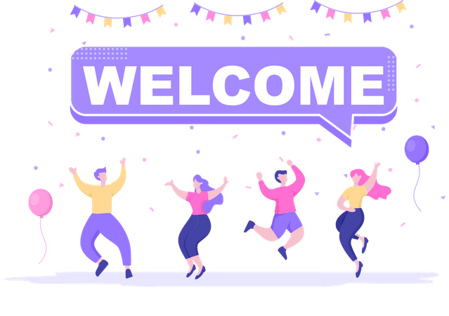 Employee welcome party  Illustration