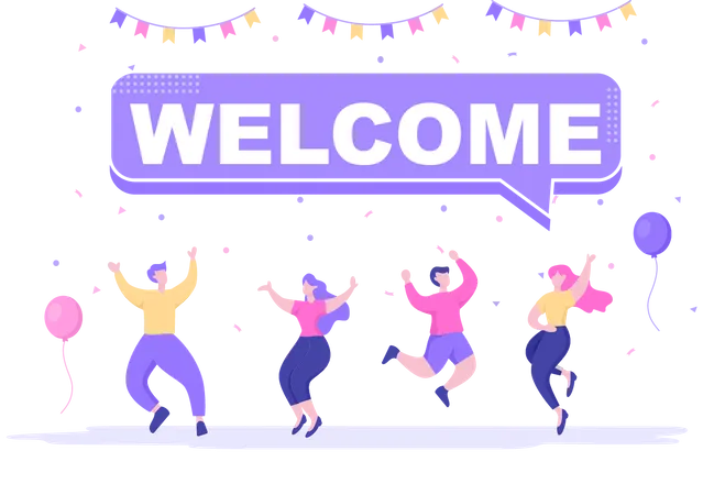 Employee welcome party  Illustration