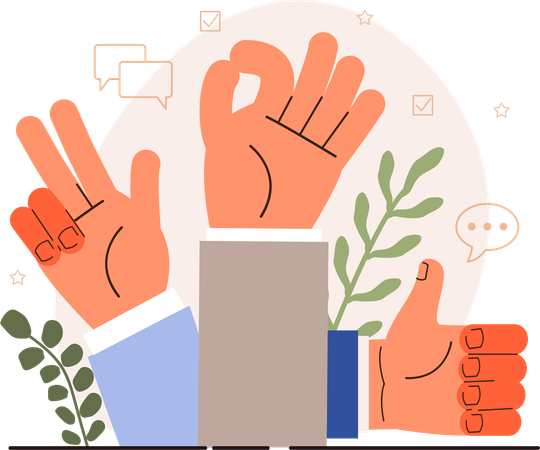 Employee with ability to agree and disagree  Illustration