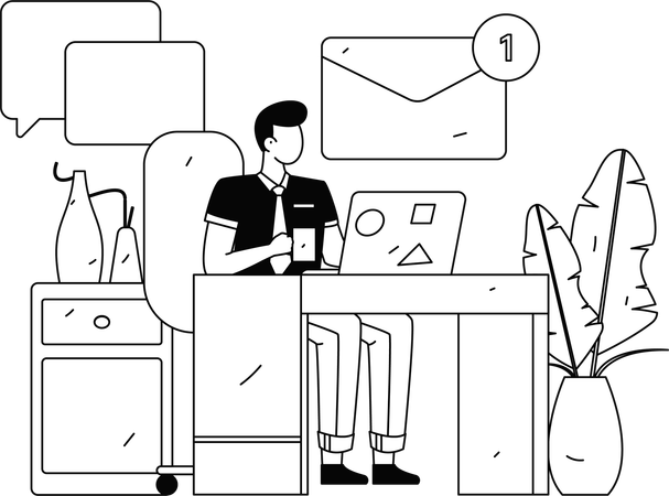 Employee with business award  Illustration