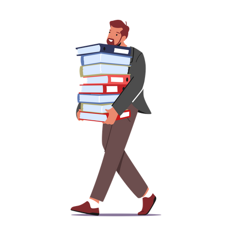 Employee With High Workload  Illustration