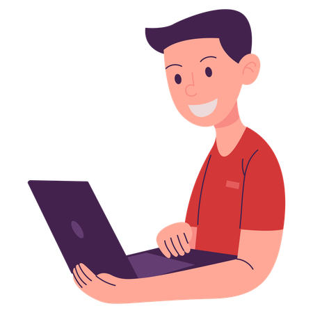 Employee With Laptop  Illustration