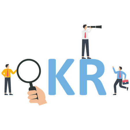 Employee with OKR target  Illustration