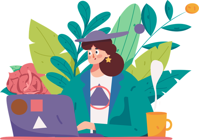 Employee work as freelancer from home  Illustration