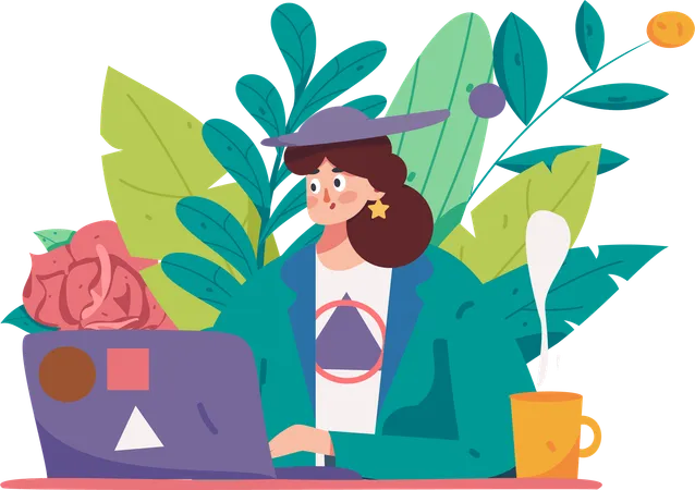 Employee work as freelancer from home  Illustration