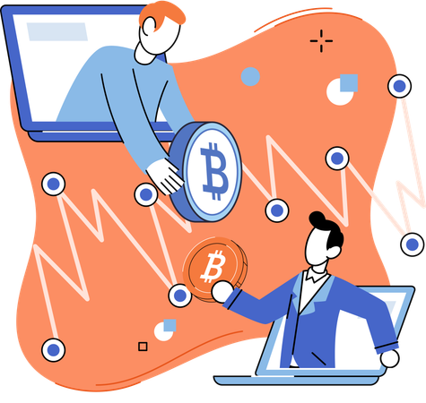 Employee work on exchange techniques  Illustration