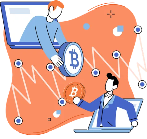 Employee work on exchange techniques  Illustration